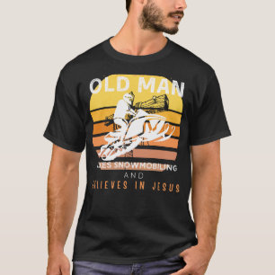 Divine Trails: Grumpy Old Mans Jesus Ride on Snowm T-Shirt