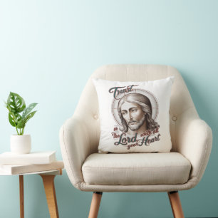 Divine Trust: Jesus Encourages Trust in the Lord Throw Pillow