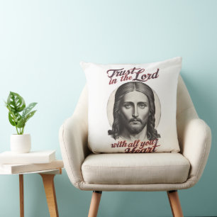 Divine Trust: Jesus Message Throw Pillow