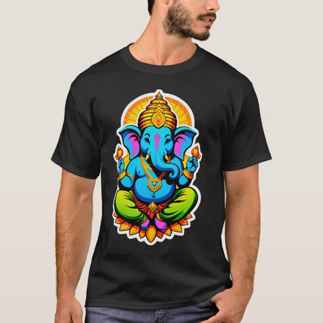 Divine Vibrance – Lord Ganesha T-Shirt (Front)