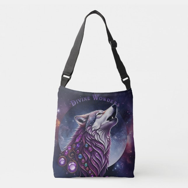 Divine Wonders Wolf Crossbody Bag (Front)