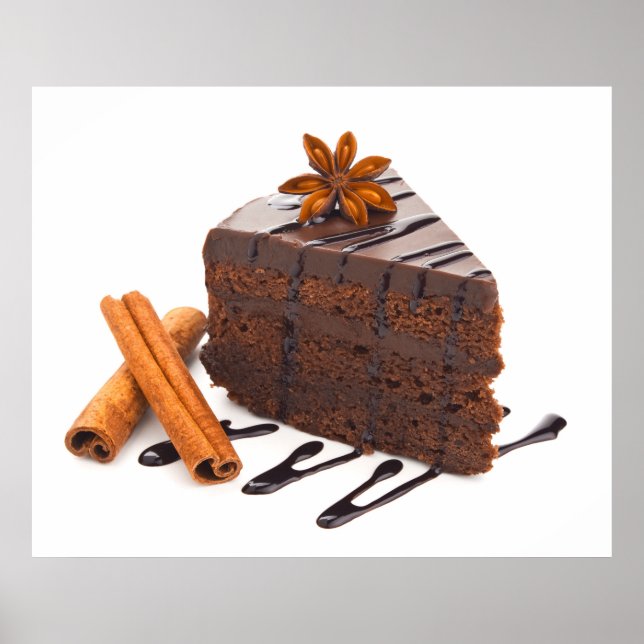 Divinely Decadent Chocolate Cake Art Poster (Front)