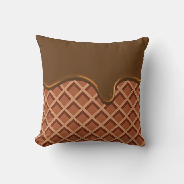 Divinely Decadent Ice Cream Throw Pillow (Front)