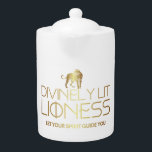 Divinely Lit Lioness Zodiac Mug<br><div class="desc">Discover the enchanting allure of our Leo Zodiac Teapot, featuring the captivating Divinely Lit Lioness design. As a symbol of astrology and horoscope enthusiasts, this custom teapot celebrates your birth sign in celestial style. Embrace your Leo spirit and pour in the empowering energies with every cup of tea. Empowering Zodiac...</div>
