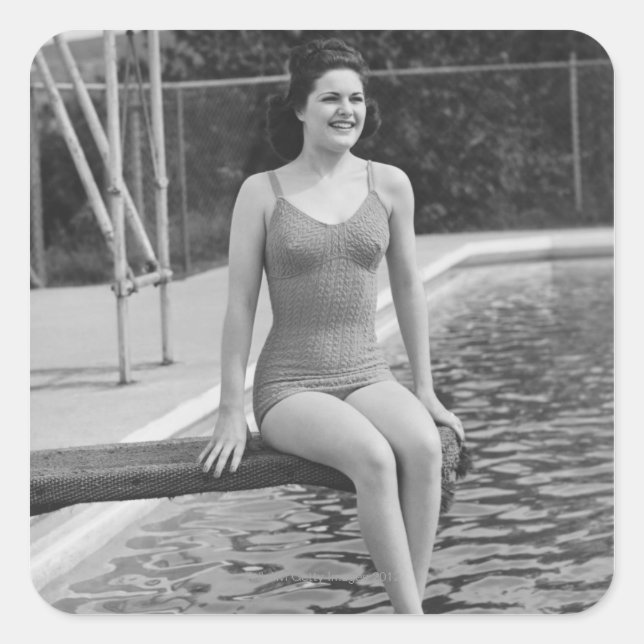 Diving Board Square Sticker (Front)