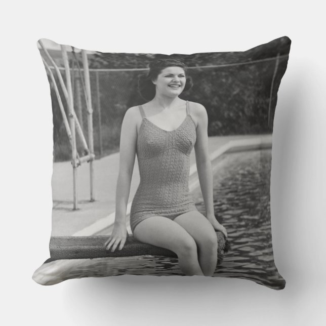 Diving Board Throw Pillow (Front)
