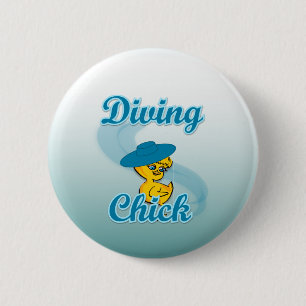 Diving Chick #3 2 Inch Round Button