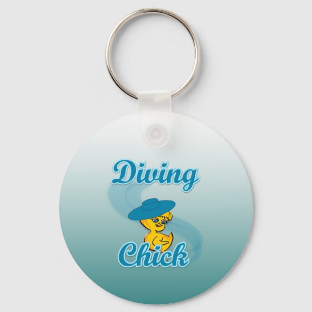 Diving Chick #3 Keychain (Front)