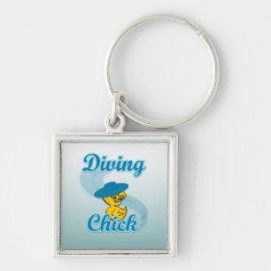 Diving Chick #3 Keychain