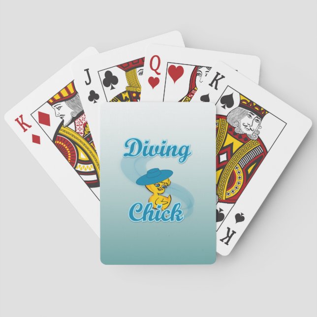 Diving Chick #3 Playing Cards (Back)