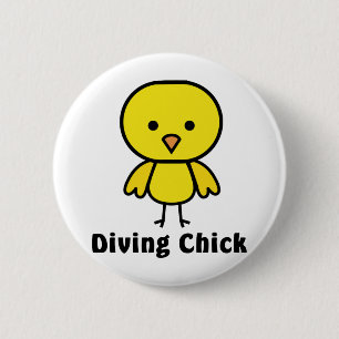 Diving Chick Gear 2 Inch Round Button
