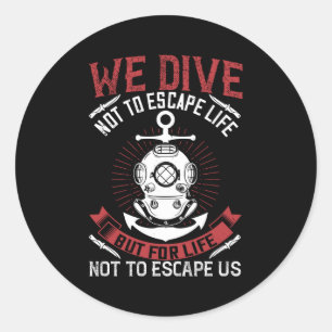 Diving - classic round sticker