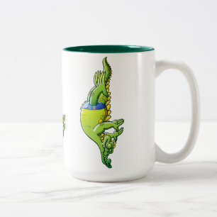 Diving Crocodile Two-Tone Coffee Mug