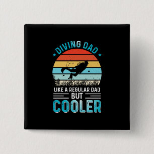 Diving Dad 2 Inch Square Button