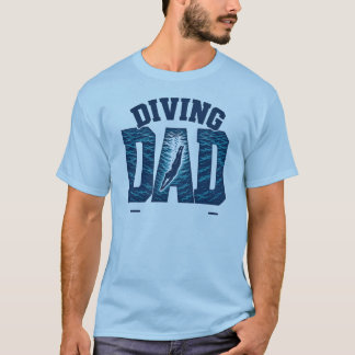 Diving Dad Bold Typography Design T-Shirt