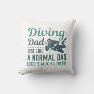 Diving Dad Throw Pillow