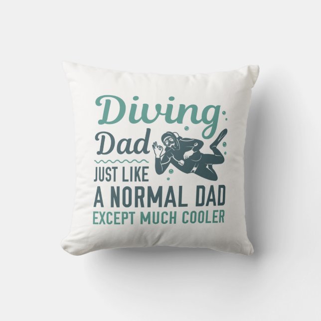Diving Dad Throw Pillow (Front)