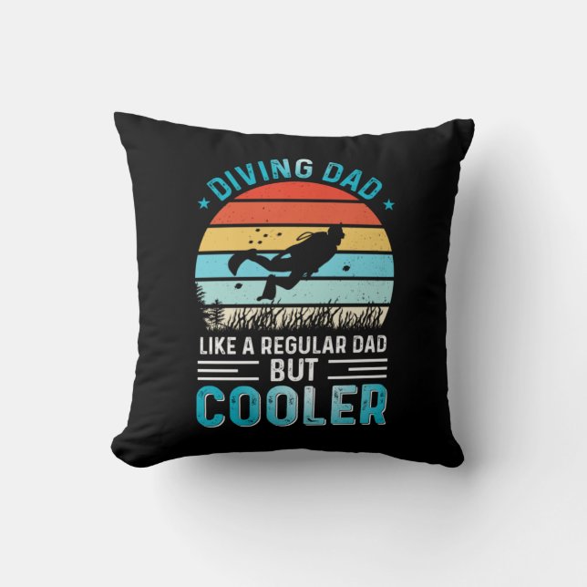 Diving Dad Throw Pillow (Front)