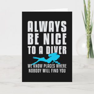Diving Dive Scuba Diving Diver Funny Sea Gift Idea Card