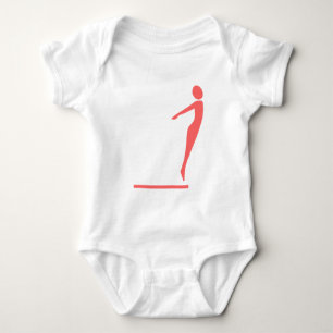 Diving Figure - Tropical Pink Baby Bodysuit