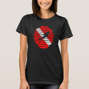 Diving Fins Diving Flag Water Sports Scuba   T-Shirt