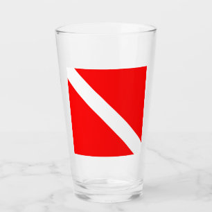 Diving Flag Scuba Diver Diver Down Glass