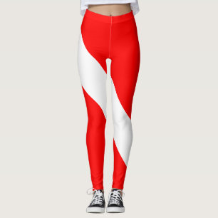 Diving Flag Scuba Diver Diver Down Leggings