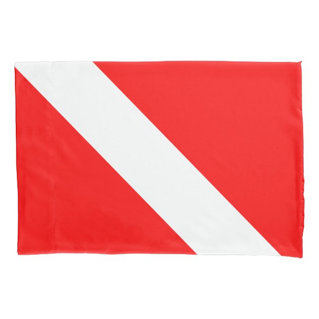 Diving Flag Scuba Diver Diver Down Pillowcase (Front)