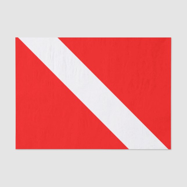 Diving Flag Scuba Diver Diver Down Tissue Paper (Front)