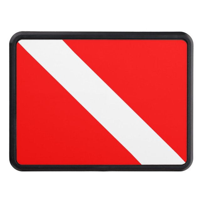 Diving Flag Scuba Diver Diver Down Trailer Hitch Cover (Front)