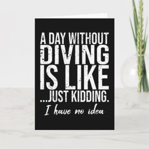 Diving funny sports gift idea card