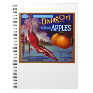 Diving Girl California Apples Notebook