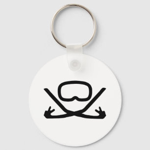 diving goggles and snorkel keychain