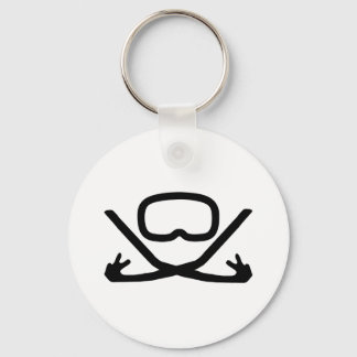 diving goggles and snorkel keychain