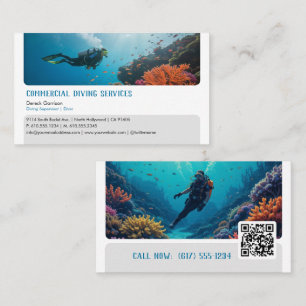 Diving Instructor Frogman Scuba Business Card