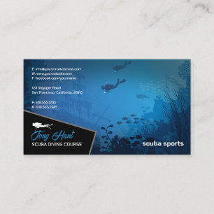 Diving Instructor   Frogman   Scuba Sports Business Card