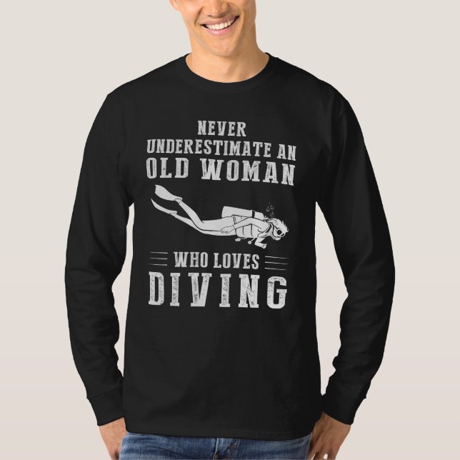 Diving into Fun: Old Mans Aquatic Adventures Know  T-Shirt (Front)