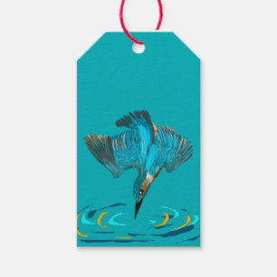 Diving Kingfisher Gift Tag 