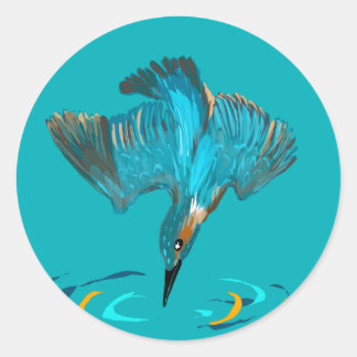 Diving Kingfisher Wine Label