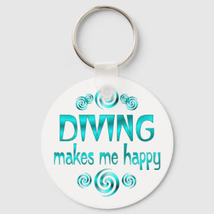Diving Makes Me Happy Keychain