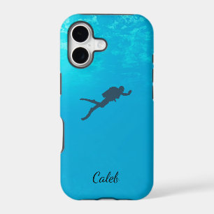Diving Man Diver Blue Water Customize Name