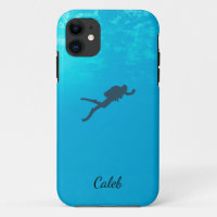 Diving Man Diver Blue Water Customize Name