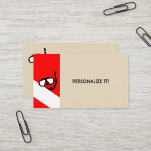 Diving mask with flag business card