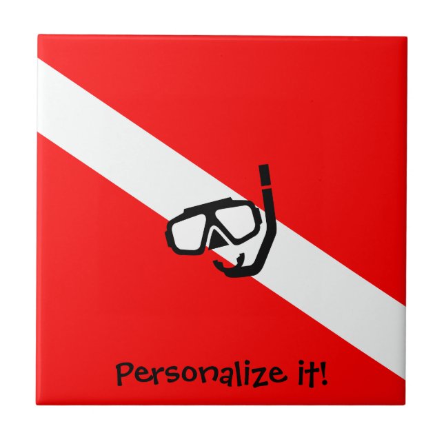 Diving mask with flag tile (Front)