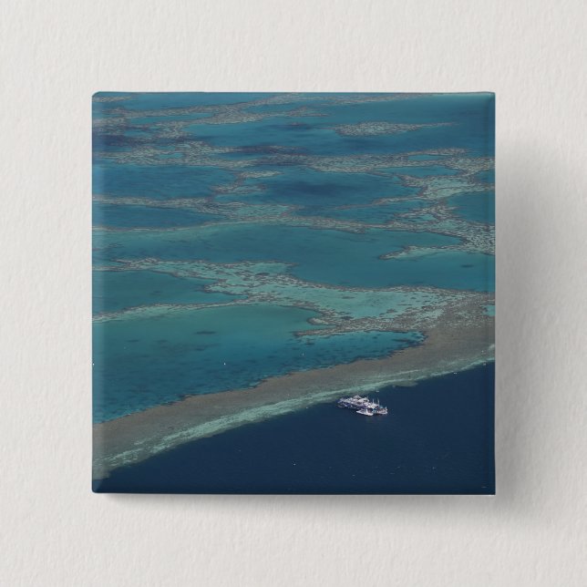 Diving platforms near reef, Great Barrier 2 Inch Square Button (Front)