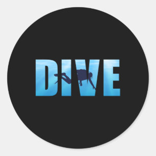 Diving Scuba Diving Dive Diver Funny Sea Gift Idea Classic Round Sticker