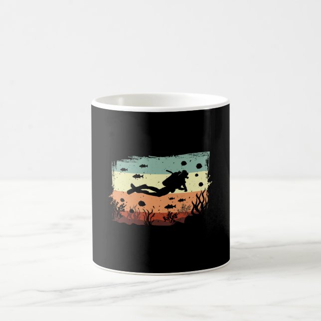 Diving Scuba Diving Diver Retro Funny Gift Idea Coffee Mug (Center)