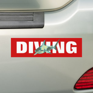 diving - sharks bumper sticker