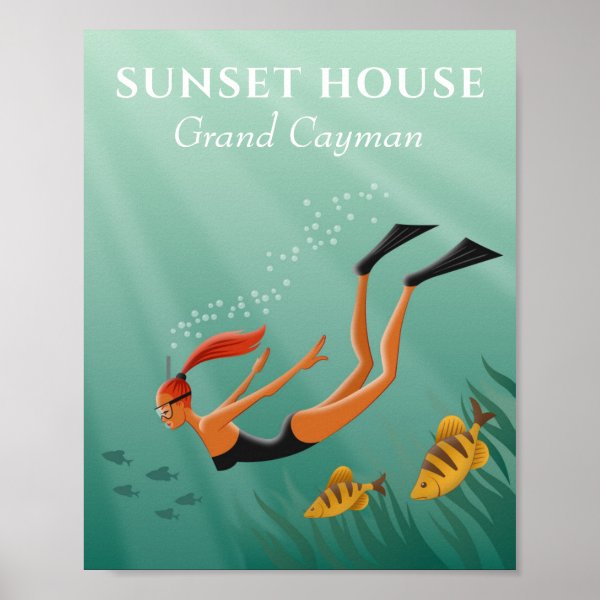 Diving Snorkeling Girl Fish Undersea Sun Rays 