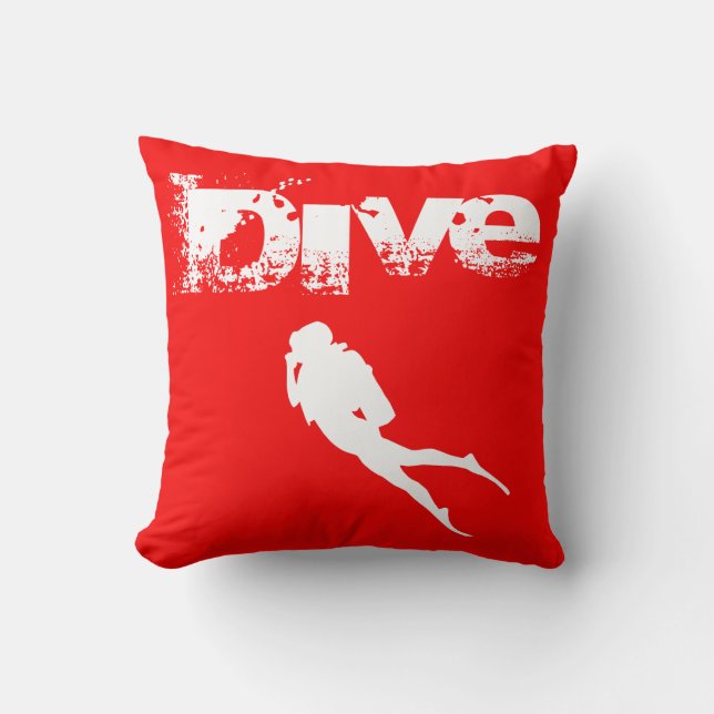 Diving sport, SCUBA Throw Pillow (Front)